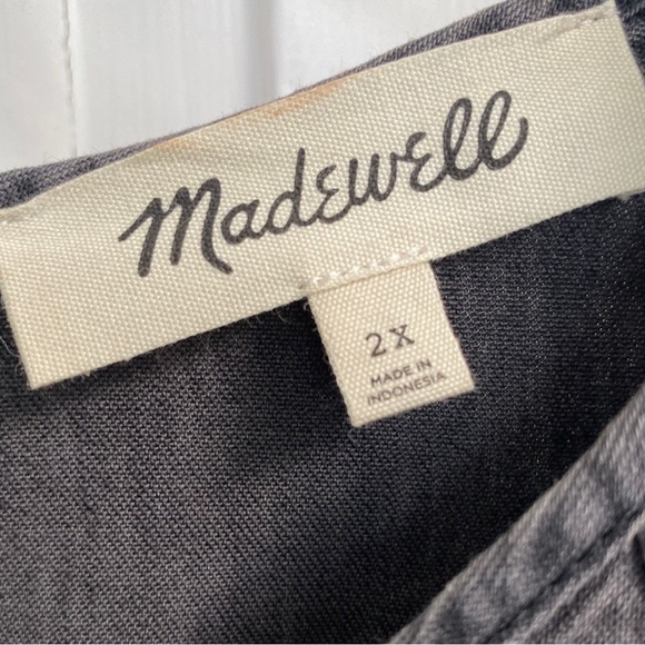 Madewell Denim Raglan-Sleeve Mini Dress in Lunar Wash Size 2X NEW - Picture 10 of 14